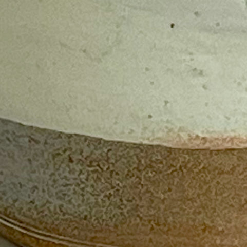 Fan Rim Flowerpot with Attached Saucer, Soda Fired White Glaze